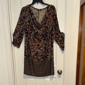 Chic Paisley Long Sleeve Dress